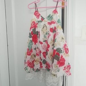 5T Girls Red Floral Summer Dress